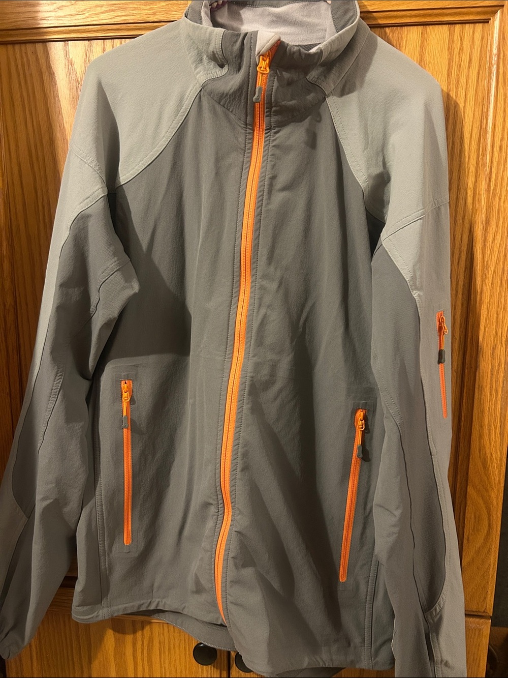 MEC Two-Tone Grey Jacket with Orange Zippers